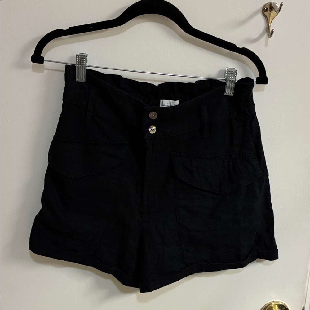 Nicole Miller Black Women's Linen Blend Shorts